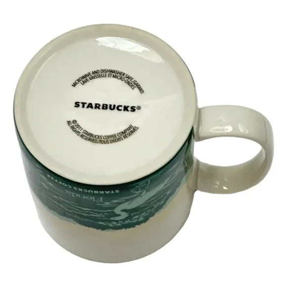 Starbuck Mug Florida 16 Fl Oz 2011 Collector Series Alligator Ceramic - Picture 5 of 7
